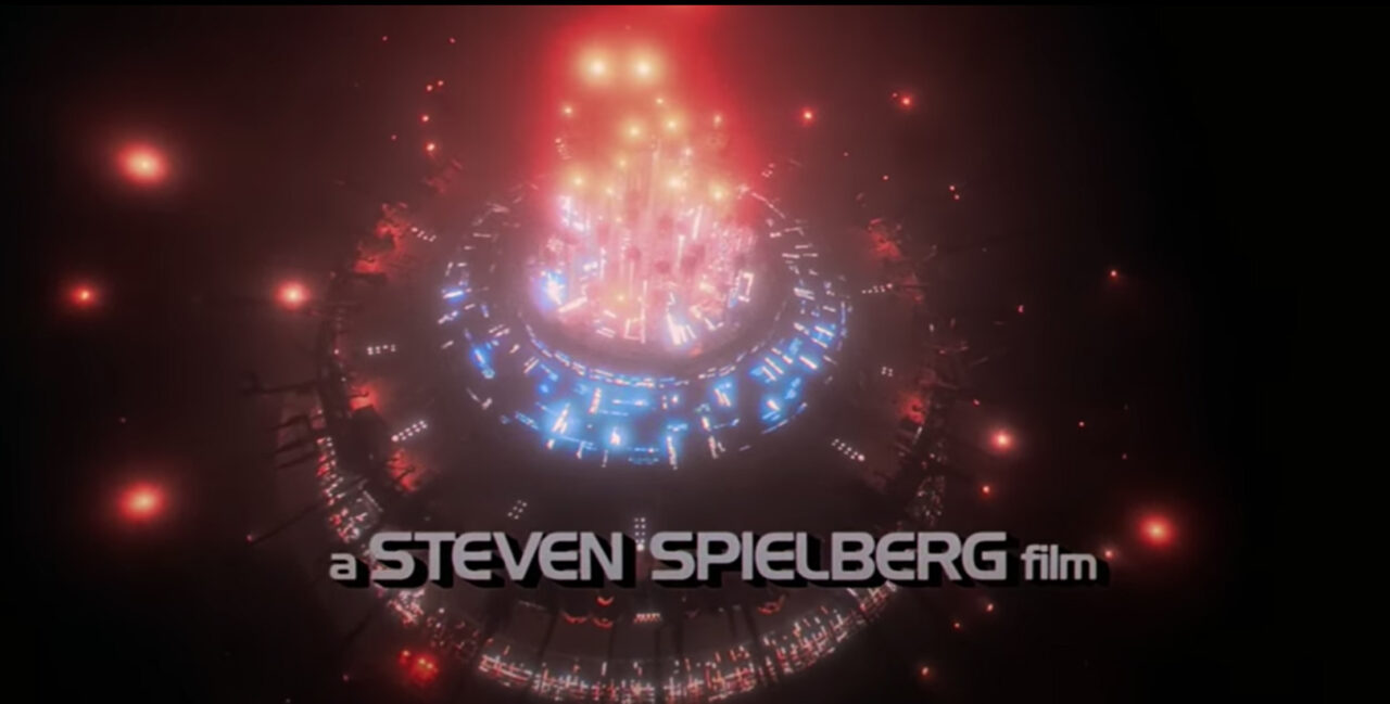 End credits listing "A Steven Spielberg Film" in "Close Encounters of the Third Kind" (1977)