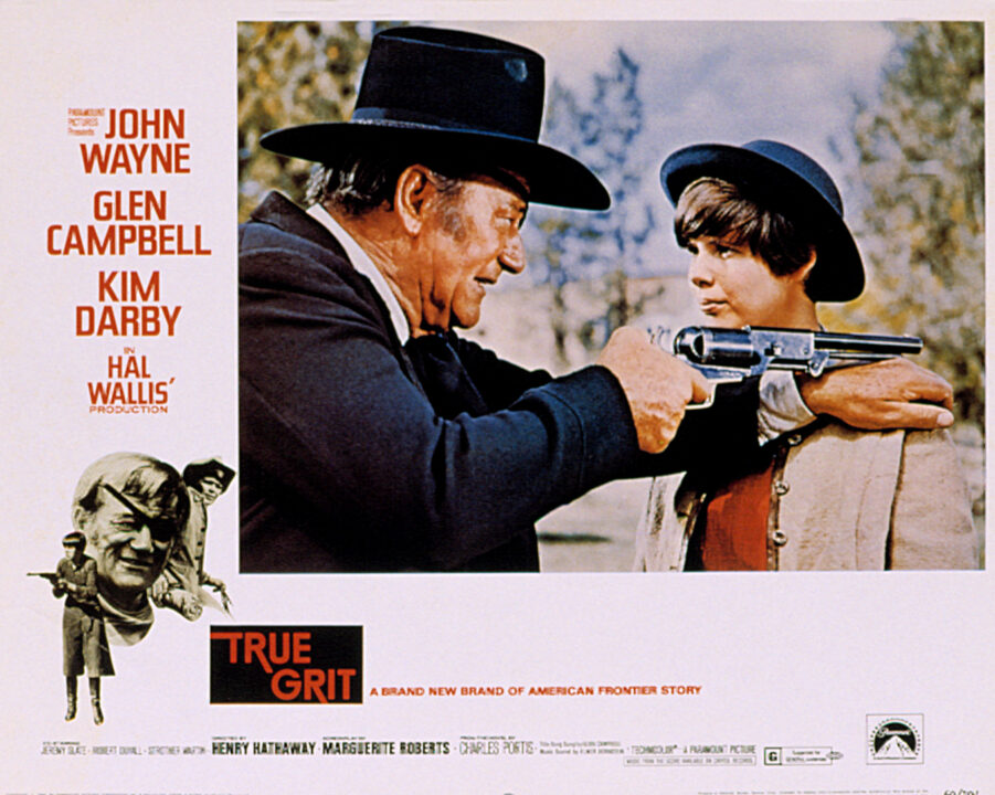 TRUE GRIT, key art, John Wayne, Kim Darby, 1969