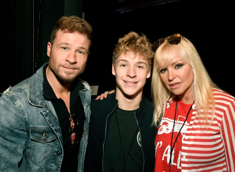 Brian Littrell, his son Baylee Thomas Wylee Littrell and his wife Leighanne Wallace attend the 54th Academy Of Country Music Awards Cumulus/Westwood One Radio Remotes on April 06, 2019 in Las Vegas, Nevada