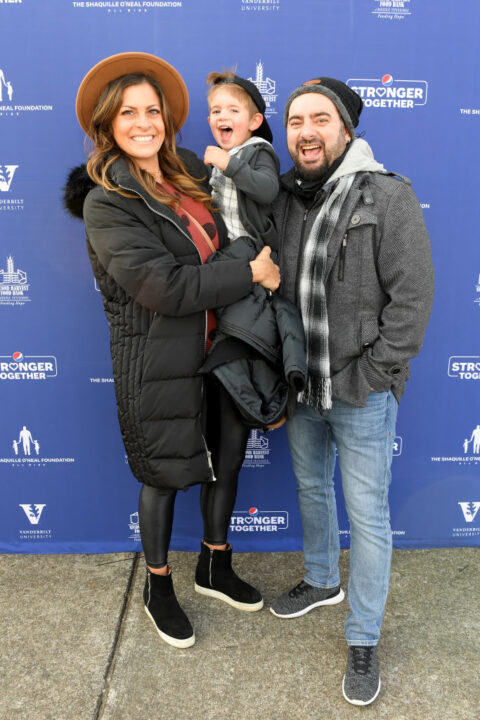 Karly Skladany and NSYNC's Chris Kirkpatrick attend Pepsi Stronger Together and The Shaquille O'Neal Foundation's Holiday Market at Jones Paideia Elementary School on December 18, 2020 in Nashville, Tennessee