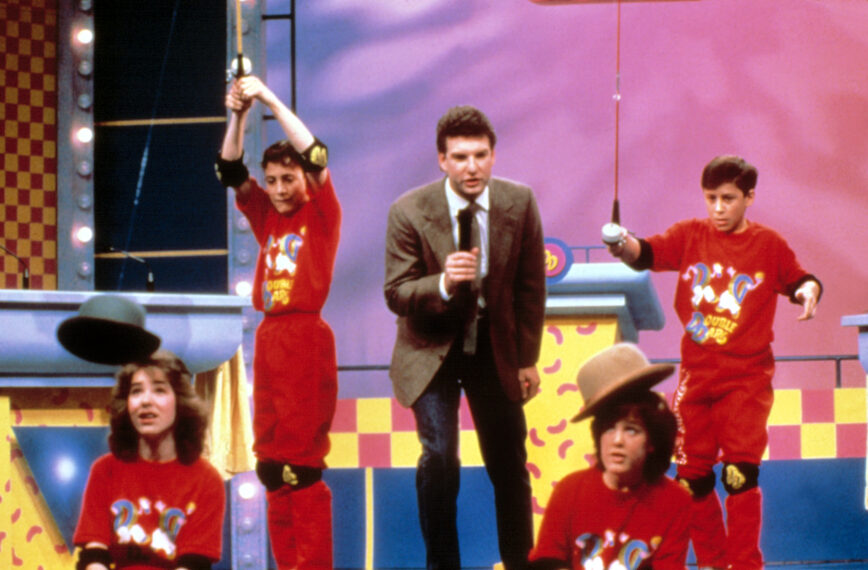 DOUBLE DARE, Host Marc Summers w/ contestants, circa 1986, 1986-present