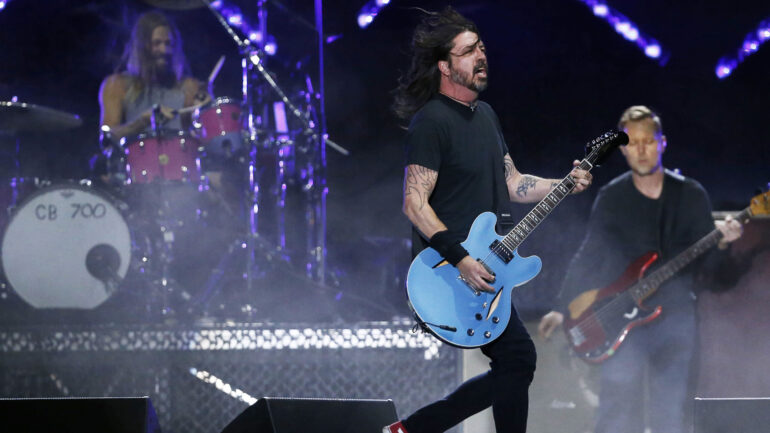 Dave Grohl of Foo Fighters performs during day one of Lollapalooza Chile 2022 at Parque Bicentenario Cerrillos on March 18, 2022 in Santiago, Chile.