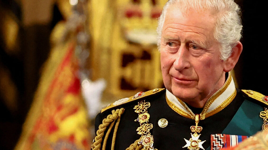 Britain's Prince Charles, Prince of Wales proceeds through the Royal Gallery during the State Opening of Parliament at the Houses of Parliament, in London, on May 10, 2022.