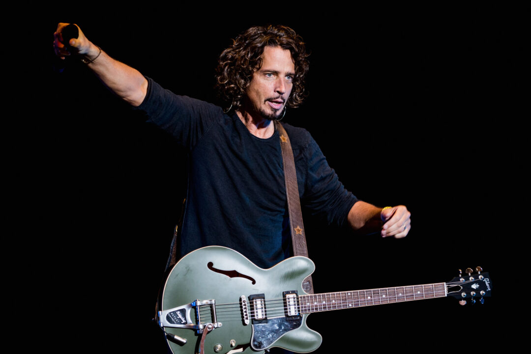 Chris Cornell of Soundgarden performs on stage during the 2014 Lollapalooza Brazil at Autodromo de Interlagos on April 6, 2014 in Sao Paulo, Brazil.
