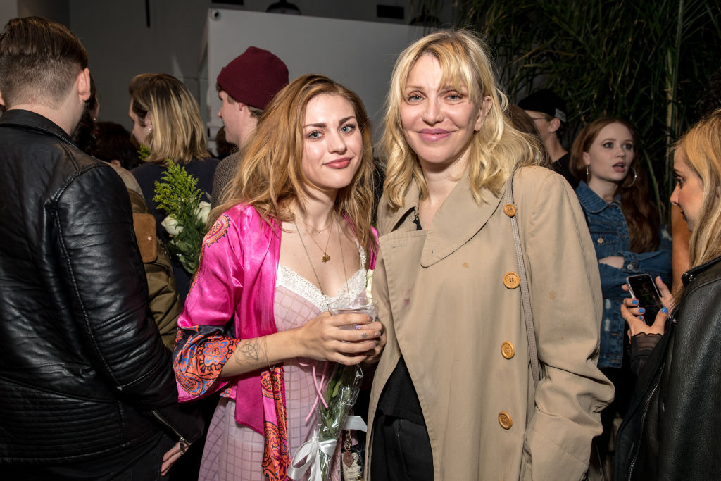 LOS ANGELES, CA - MARCH 08: Frances Bean Cobain (L) and Courtney Love attend 'Other Peoples Children launch and store opening' at Other Peoples Children on March 8, 2018 in Los Angeles, California.