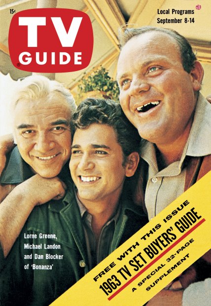 Revista TV Guide 8 de septiembre de 1962 Lorne Greene Michael Landon