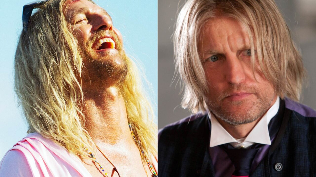 Matthew McConaughey in The Beach Bum and Woody Harrelson in The Hunger Games