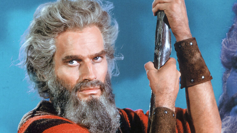 THE TEN COMMANDMENTS, Charlton Heston, 1956.