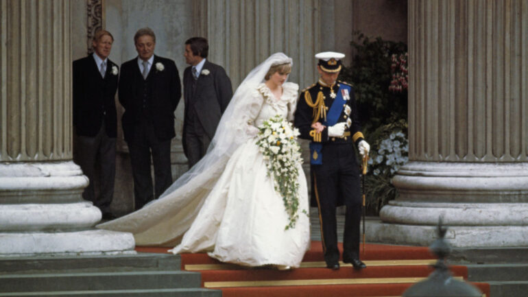 Prince Charles and Princess Diana leaving St Paul's Cathedral in London after the wedding ceremony on July 29th, 1981
