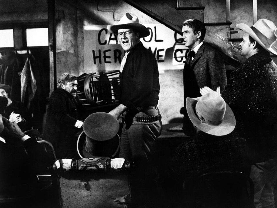 THE MAN WHO SHOT LIBERTY VALANCE, Edmond O'Brien, John Wayne, James Stewart, 1962