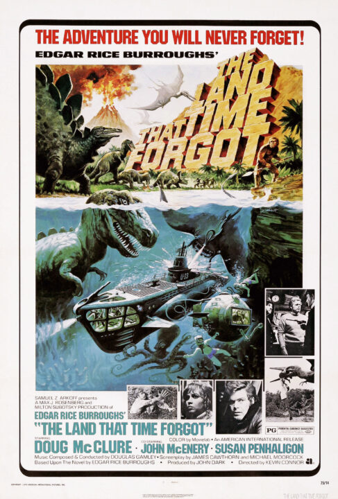 theatrical poster art for the 1974 movie "The Land That Time Forgot." 