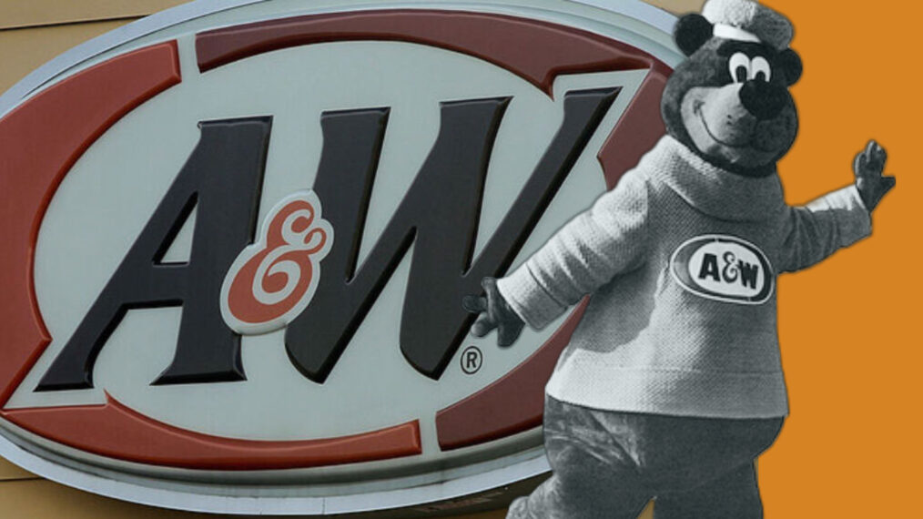 Rooty mascot and A&W logo