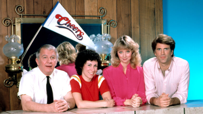 CHEERS, Nicholas Colasanto, Rhea Perlman, Shelley Long, Ted Danson, 1982-93