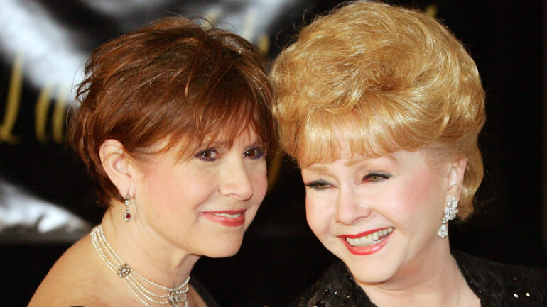 HENDERSON, NV - FEBRUARY 27: Actress Carrie Fisher (L) and her mother, actress Debbie Reynolds, arrive for Dame Elizabeth Taylor's 75th birthday party at the Ritz-Carlton, Lake Las Vegas on February 27, 2007 in Henderson, Nevada.