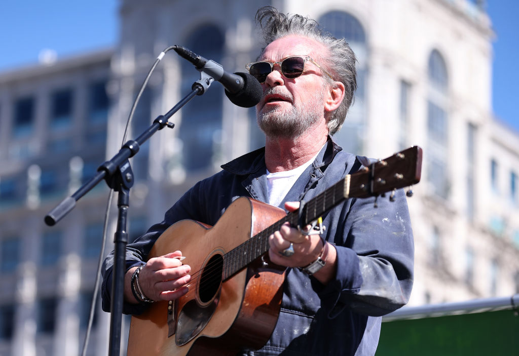 WASHINGTON, DC - MARCH 07: Singer/Songwriter John Mellencamp performs at the Farmers for Climate Action: Rally for Resilience in Freedom Plaza on March 07, 2023 in Washington, DC