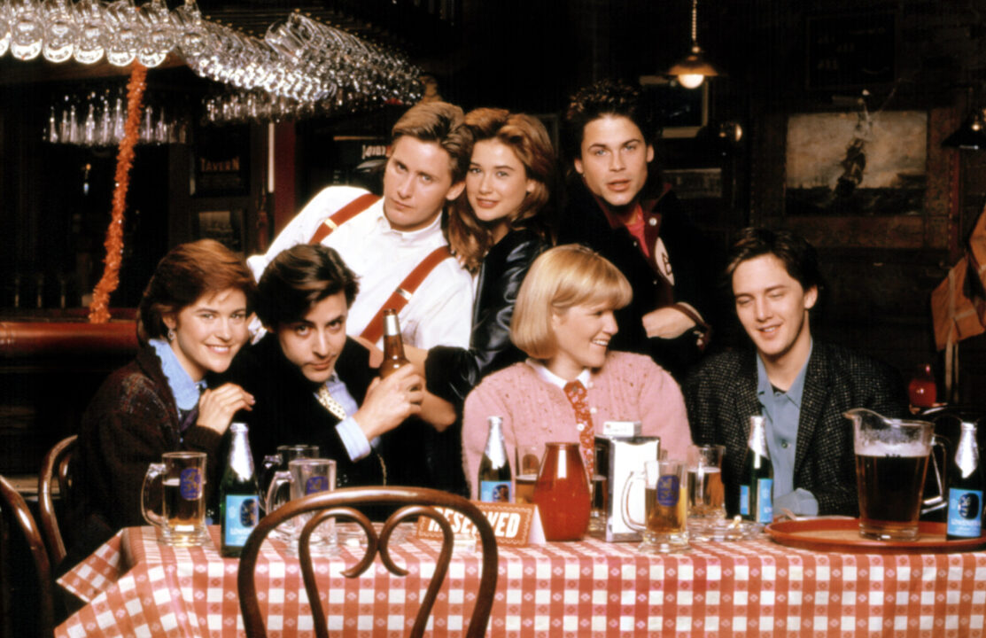 ST. ELMO'S FIRE, Ally Sheedy, Judd Nelson, Emilio Estevez, Demi Moore, Mare Winningham, Rob Lowe, Andrew McCarthy, 1985