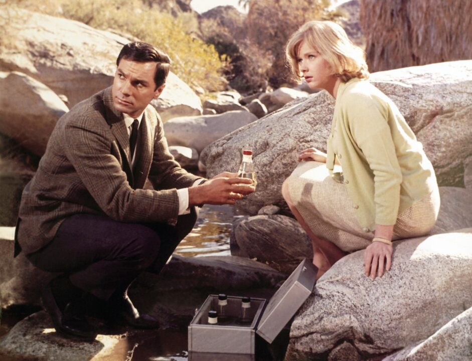 THE SATAN BUG, from left: George Maharis, Anne Francis, 1965