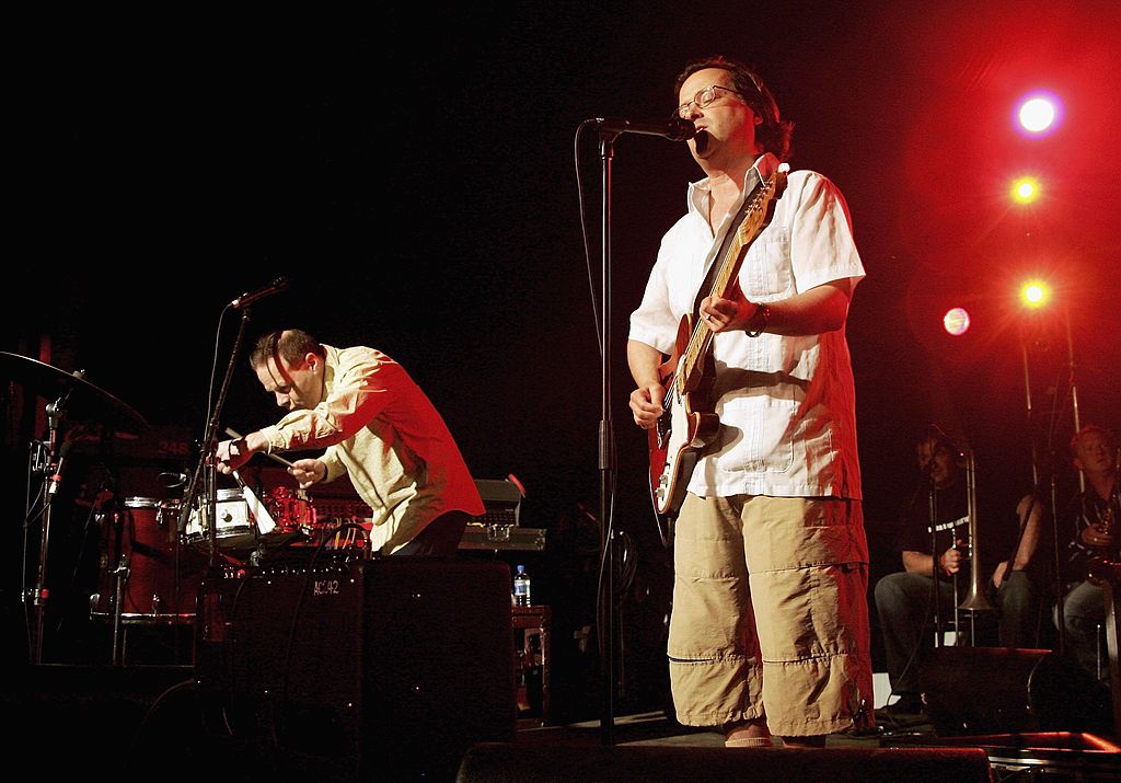 SYDNEY, AUSTRALIA - JANUARY 24: Victor DeLorenzo (L) and Gordon Gano of the Violent Femmes perform on stage during a photo call ahead of the International band's appearance at the Beck's Festival Bar as part of the Sydney Festival 2007, at Hyde Park Barracks on January 24, 2007 in Sydney, Australia