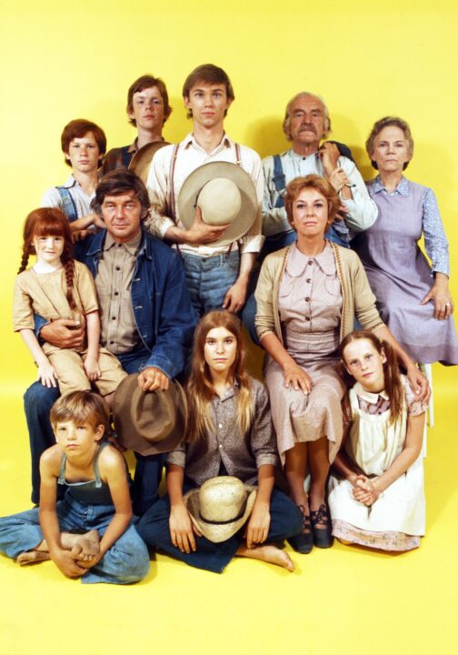 THE WALTONS, top, from left: Eric Scott, Jon Walmsley, Richard Thomas, Will Geer, Ellen Corby, middle row, from left: Kami Cotler, Ralph Waite, Michael Learned, bottom, from left: David W. Harper, Judy Norton-Taylor, Mary Beth McDonough, (1970s), 1971-1981. 