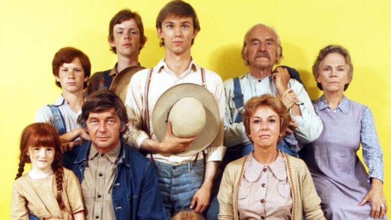 THE WALTONS, top, from left: Eric Scott, Jon Walmsley, Richard Thomas, Will Geer, Ellen Corby, middle row, from left: Kami Cotler, Ralph Waite, Michael Learned, bottom, from left: David W. Harper, Judy Norton-Taylor, Mary Beth McDonough, (1970s), 1971-1981.