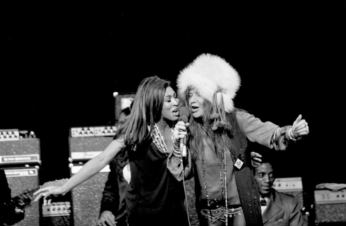 LOS ANGELES - JANUARY 21: Rock and roll singers Janis Joplin and Tina Turner perform onstage on January 21, 1969 in Los Angeles, California.