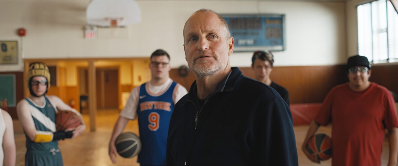 CHAMPIONS, from left: Casey Metcalfe, James Day Keith, Woody Harrelson, Ashton Gunning, Tom Sinclair, 2023