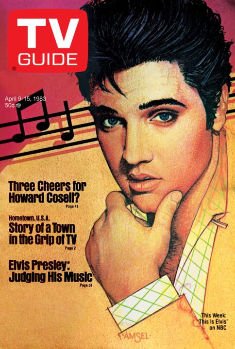 Richard Amsel TV Guide Magazine cover of Elvis Presley