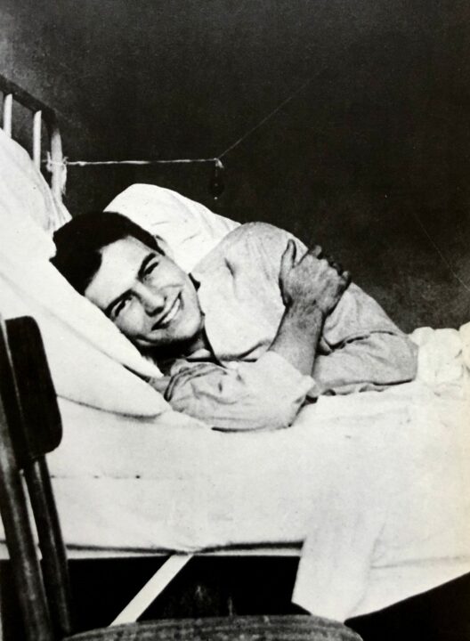 Ernest Hemingway, July 1918, American Red Cross Hospital, Milan, Italy