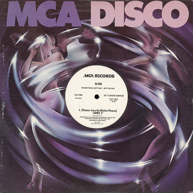 cover of a 1978 record single from MCA Disco featuring disco version of some of the musical themes from the movie "Jaws 2." 