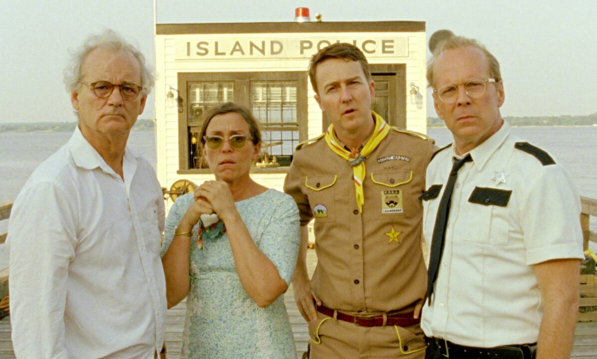 MOONRISE KINGDOM, from left: Bill Murray, Frances McDormand, Edward Norton, Bruce Willis, 2012. 