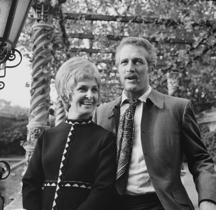 American actor Paul Newman and his wife, actress Joanna Woodward during a press conference in London, 13th October 1969. They are in the capital for the London premiere of the film 'Winning', in which they both star