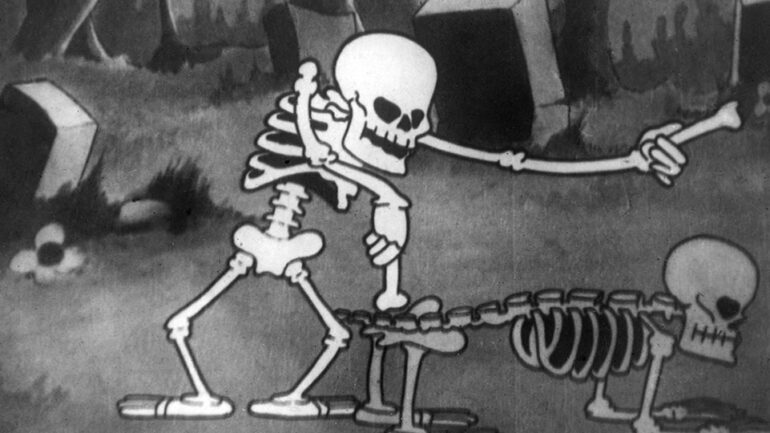 A still image from the 1929 black-and-white Walt Disney animated short 