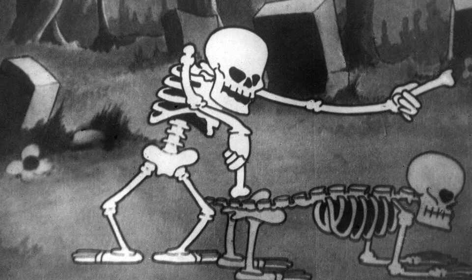 A still image from the 1929 black-and-white Walt Disney animated short 