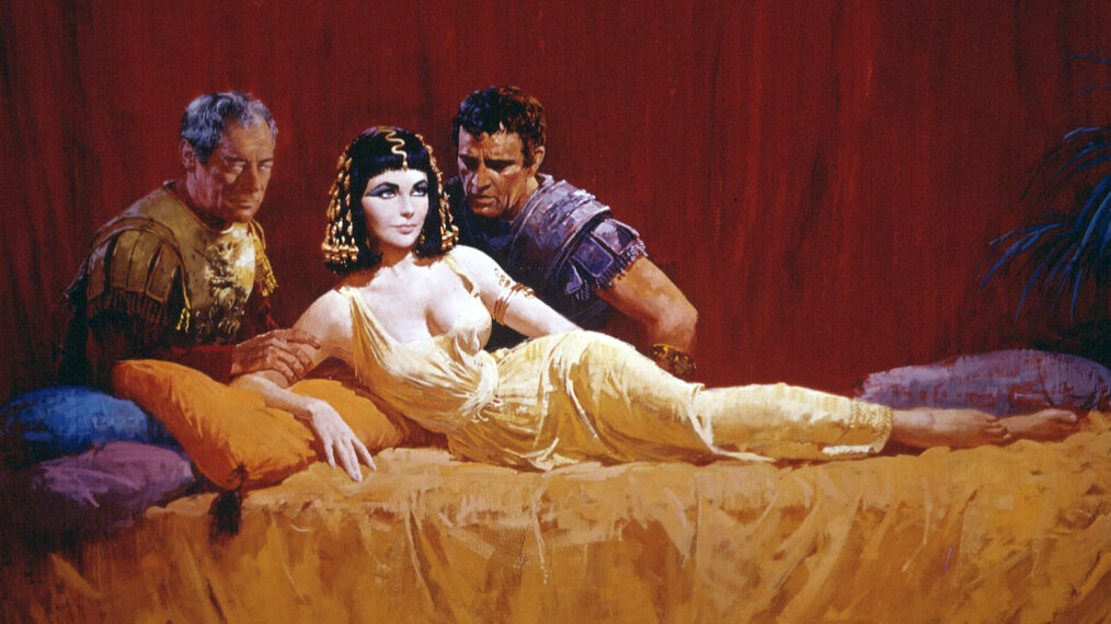 CLEOPATRA, Rex Harrison, Elizabeth Taylor, Richard Burton, 1963.