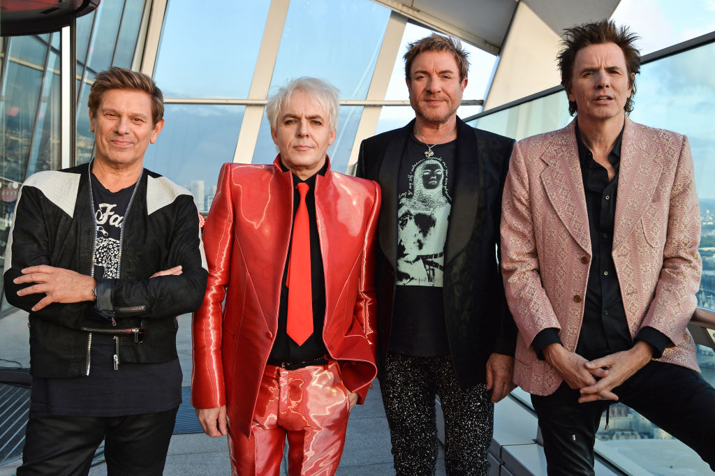 LONDON, ENGLAND - SEPTEMBER 25: (L-R) Roger Taylor, Nick Rhodes, Simon Le Bon, and John Taylor of Duran Duran pose ahead of their performance during Global Citizen Live at Sky Garden on September 25, 2021 in London, England