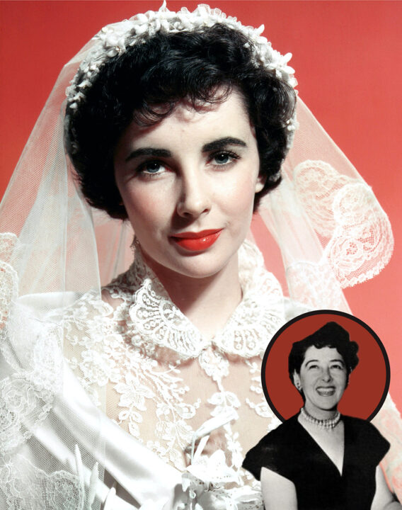 FATHER OF THE BRIDE, Elizabeth Taylor, 1950 with Helen Rose inset