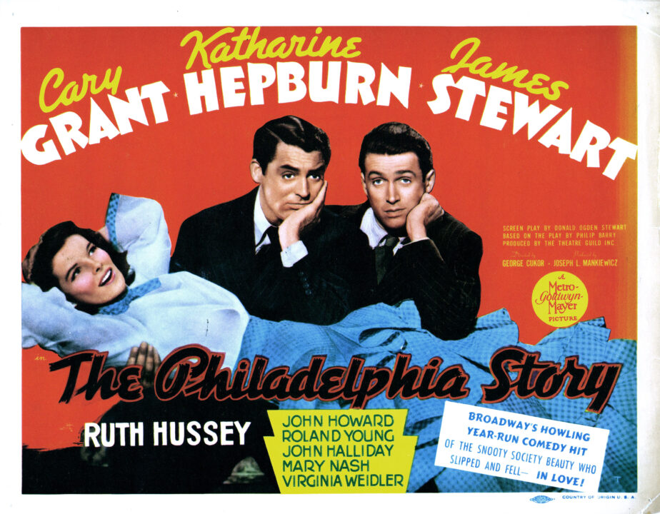 THE PHILADELPHIA STORY, from left, Katharine Hepburn, Cary Grant, James Stewart, 1940