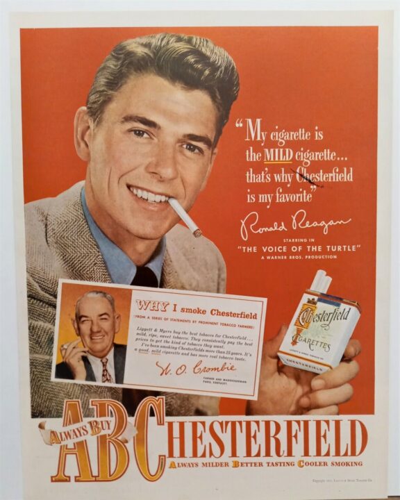 ronald reagan chesterfield ad