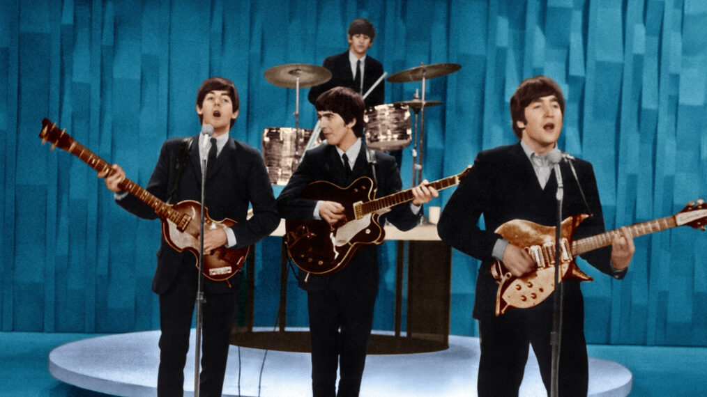 THE ED SULLIVAN SHOW, The Beatles (from left: Paul McCartney, Ringo Starr, George Harrison, John Lennon) in dress rehearsal, (Season 17, ep. 1719, aired Feb. 9, 1964), 1948-71.