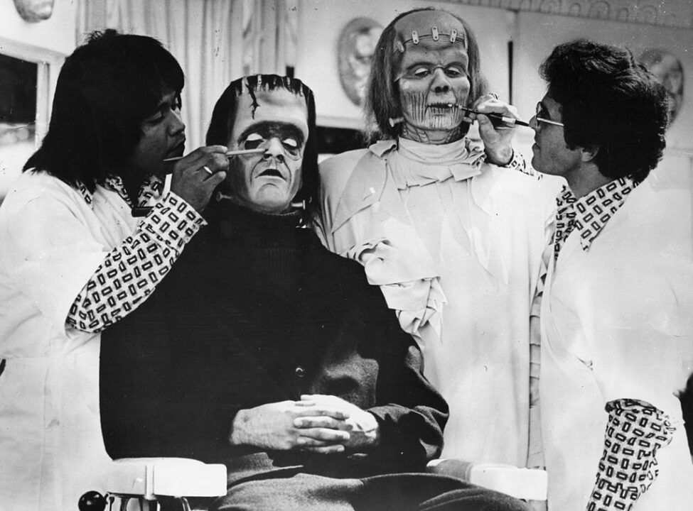 June 1978: Visitors to the Universal Studios in Hollywood are transformed into Frankenstein's monster by professional make-up artists