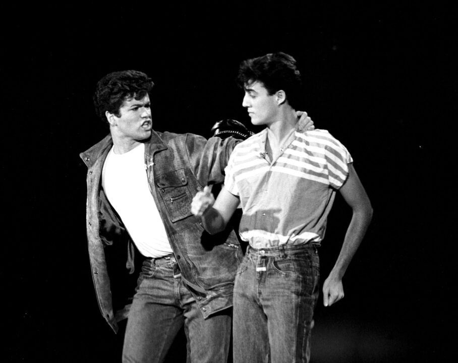 George Michael & Andrew Ridgeley of "Wham" perform on the TV Show "Solid Gold" in their first American TV appearance. - Hollywood, California, United States - 1982 (Wham 2)