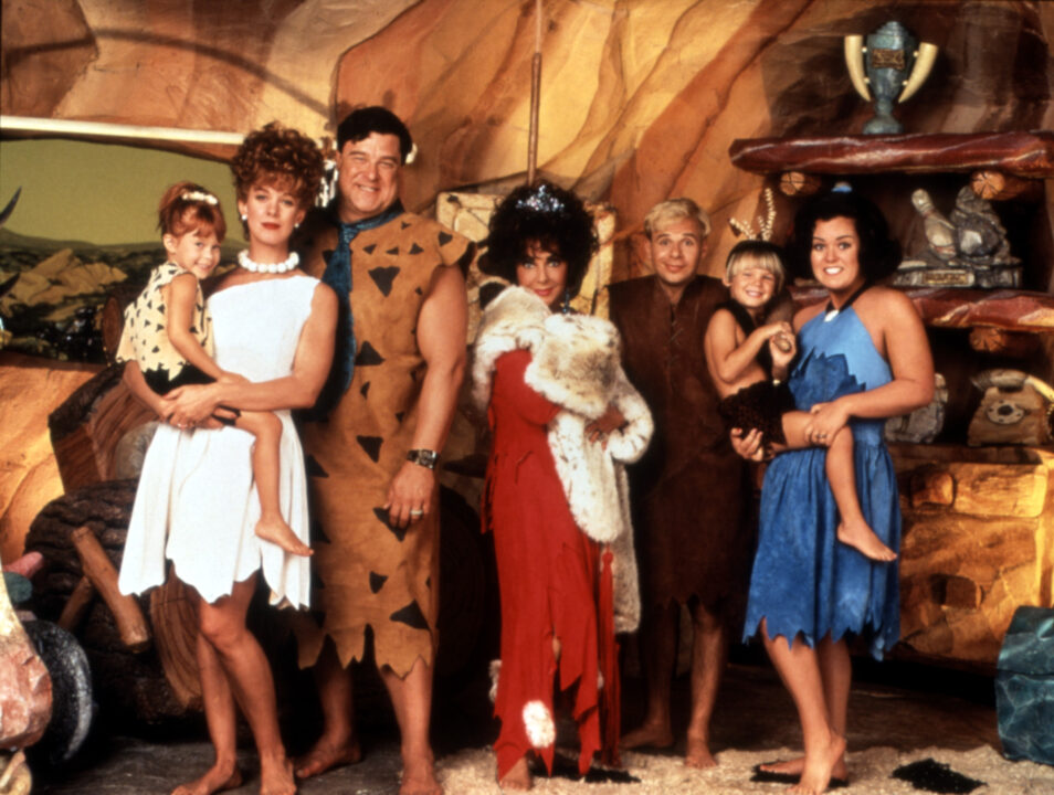 THE FLINTSTONES, Elaine/Melanie Silver, Elizabeth Perkins, John Goodman, Elizabeth Taylor, Rick Moranis, Hylnur/Marino Sigurosson, Rosie O'Donnell, 1994