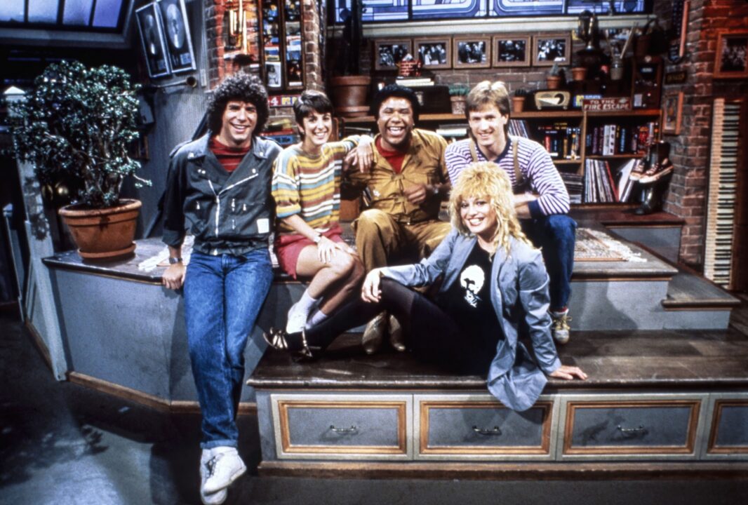 MTV, Original VJ's, from left: Mark Goodman, Martha Quinn, J.J. Jackson, Nina Blackwood, Alan Hunter, 1981