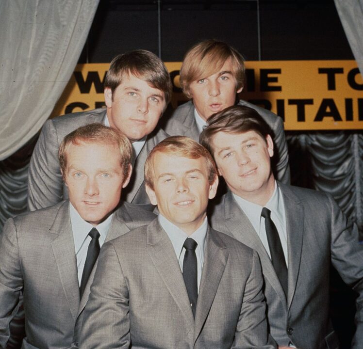 2nd November 1964: American pop group The Beach Boys. Back row - Brian Wilson and Dennis Wilson (1944 - 1983). Front row left to right - Mike Love, Al Jardine and Carl Wilson (1946 - 1998) and Mike Love