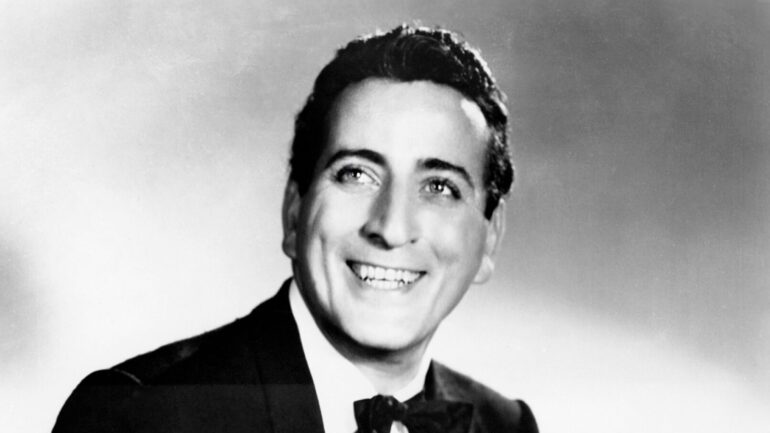 Tony Bennett, in a publicity portrait for MAX LIEBMAN PRESENTS, (aka MAX LIEBMAN SPECTACULARS), 'The Music of Gershwin', (Season 2, ep. 209, aired May 12, 1956), 1954-1956