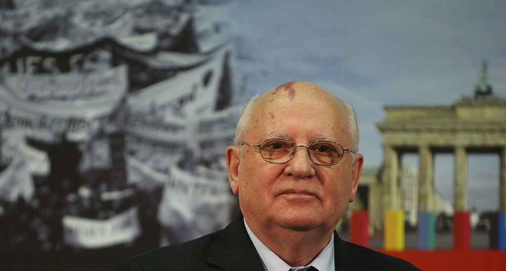 BERLIN - MARCH 13: Former Soviet President Mikhail Gorbachev attends the Urania Medal award at the Urania Theater on March 13, 2009 in Berlin, Germany. Gorbachev awarded former German Foreign Minister Hans-Dietrich Genscher the Urania Medal for his achievements in attaining German reunification and Euopean, post-Cold War freedom.