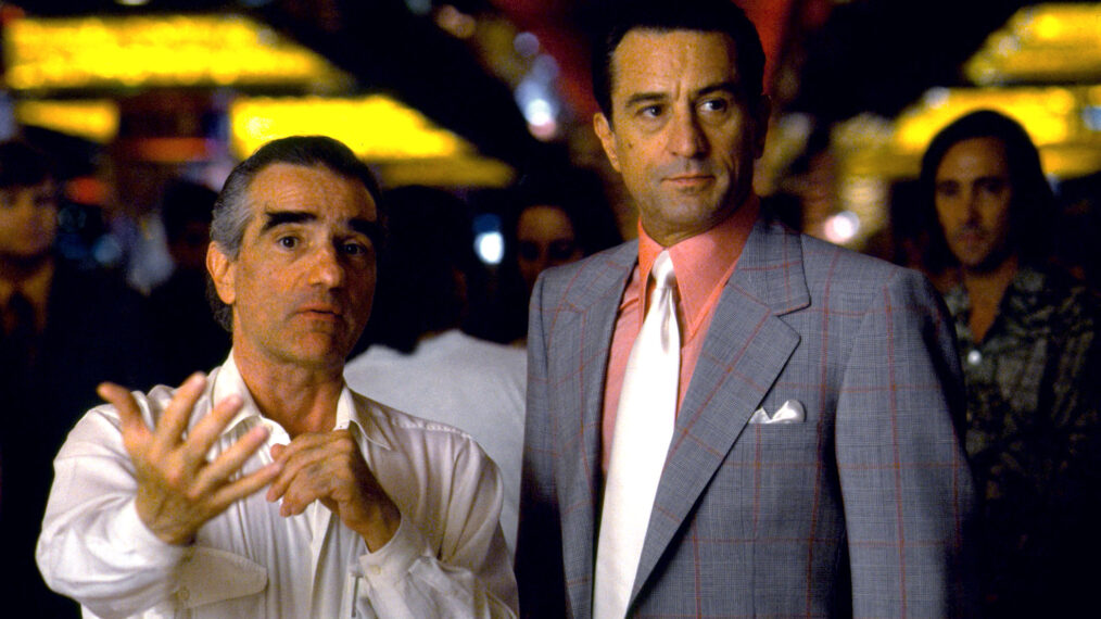 CASINO, director Martin Scorsese, Robert De Niro on set, 1995,