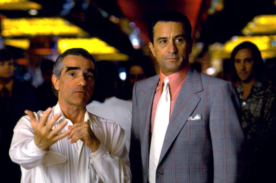 CASINO, director Martin Scorsese, Robert De Niro on set, 1995,