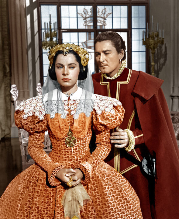 ADVENTURES OF DON JUAN, from left: Viveca Lindfors, Errol Flynn, 1949