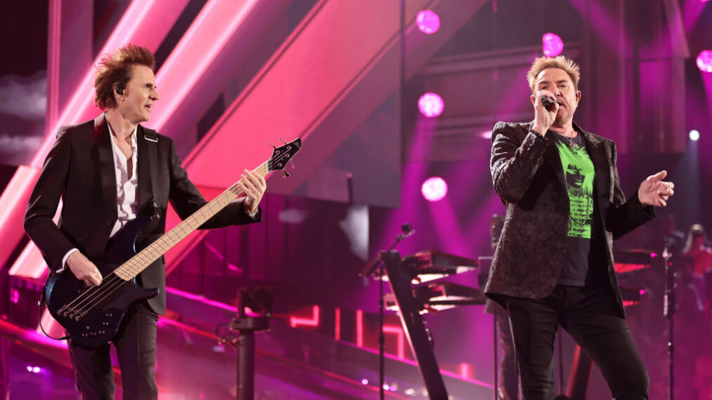 LOS ANGELES, CALIFORNIA - NOVEMBER 05: John Taylor and Simon Le Bon of Duran Duran perform onstage during the 37th Annual Rock & Roll Hall of Fame Induction Ceremony at Microsoft Theater on November 05, 2022 in Los Angeles, California